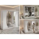 Szafa przesuwna VERONA 240 cm - biały z lustrem + 4 szuflady