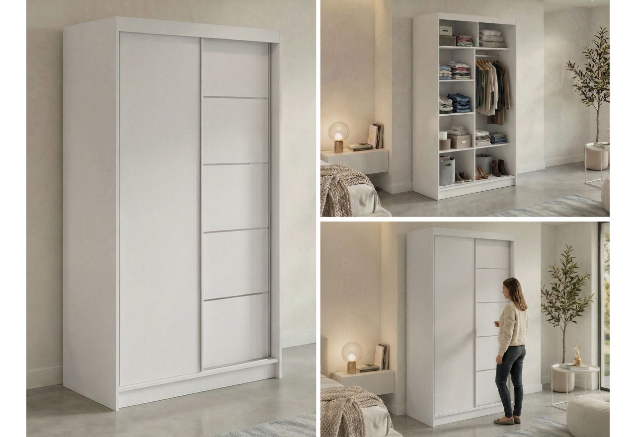 Szafa przesuwna MACEDONIA 120 cm - biały