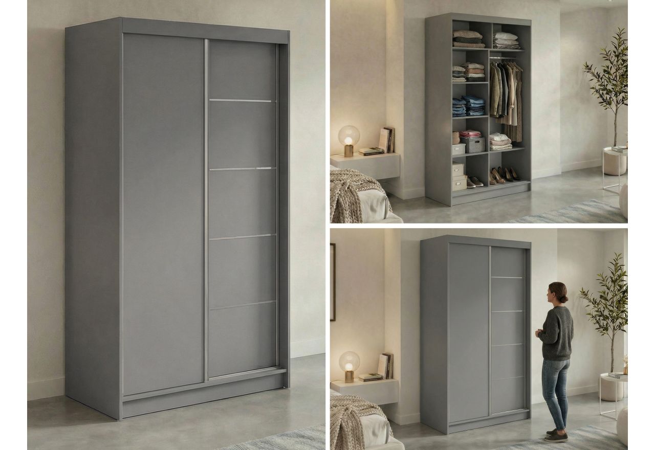 Szafa przesuwna MACEDONIA 120 cm - szary