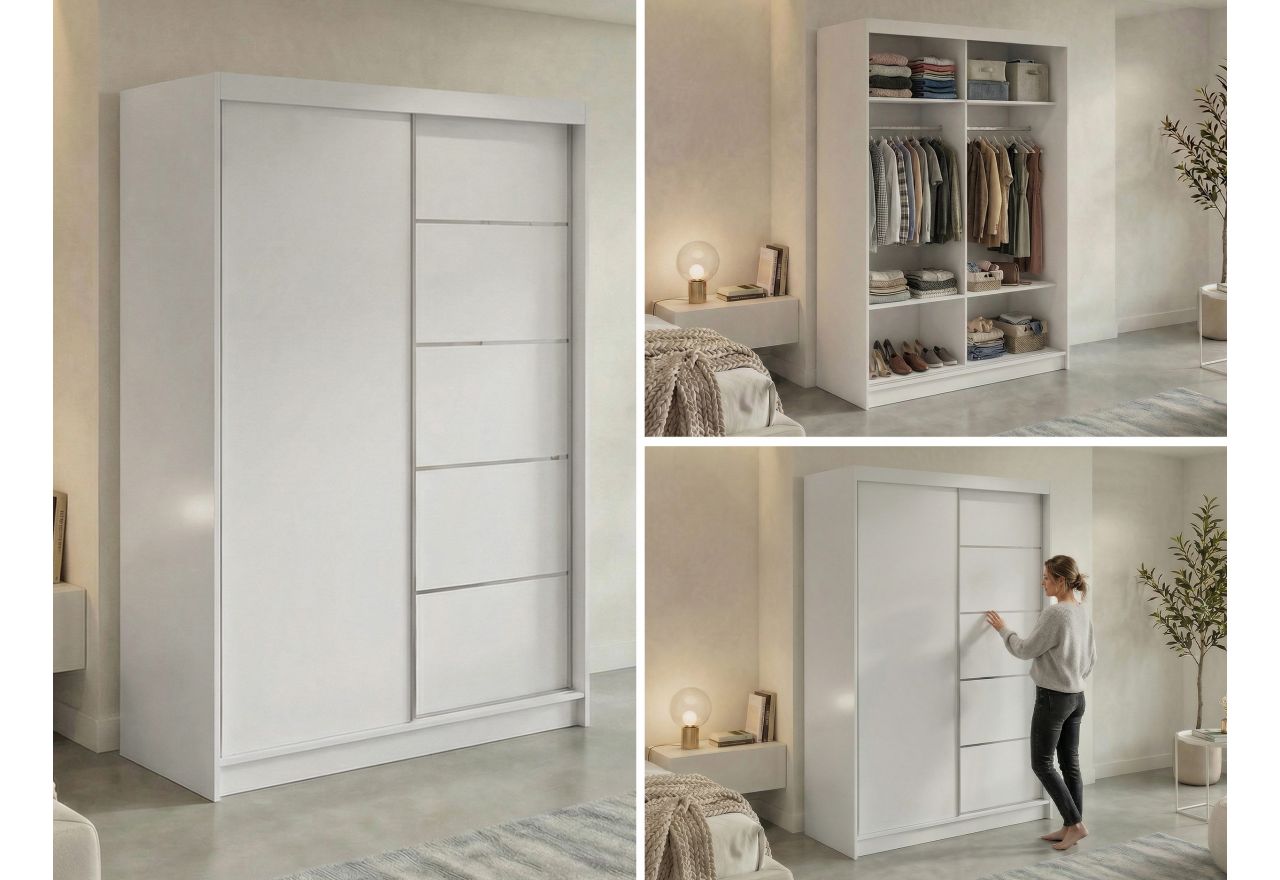 Szafa przesuwna MACEDONIA 150 cm - biały