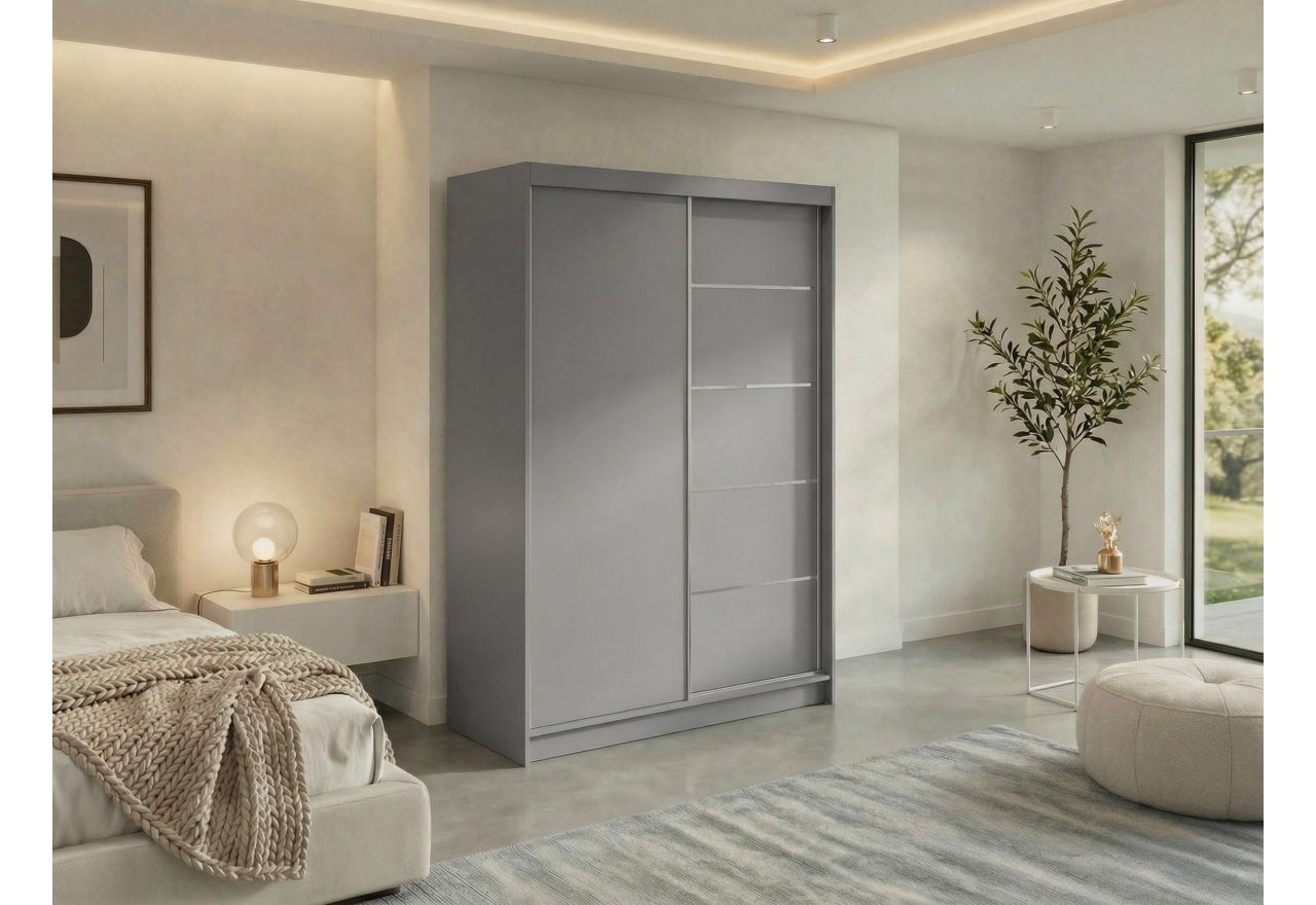 Szafa przesuwna MACEDONIA 150 cm - szary