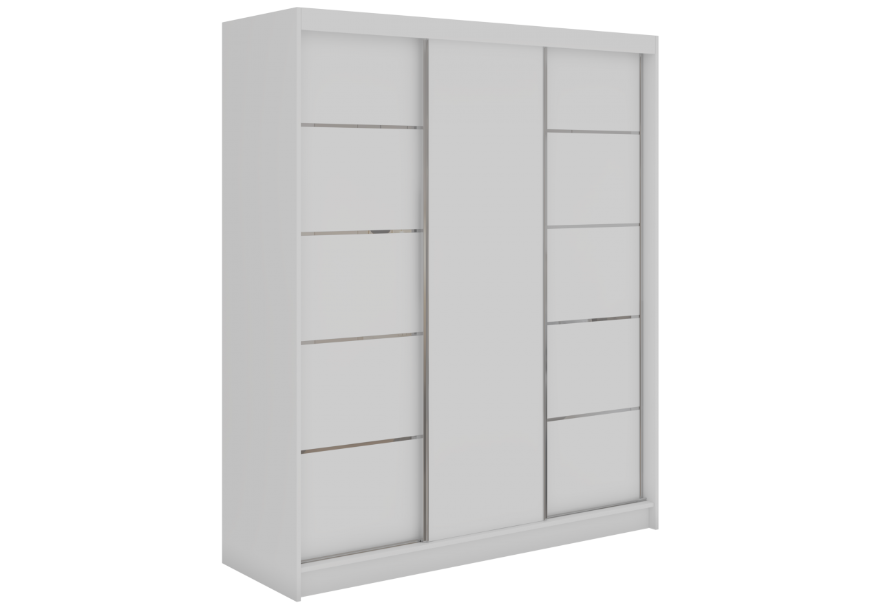 Szafa przesuwna MACEDONIA 180 cm - biały + 2 szuflady