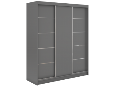 Szafa przesuwna MACEDONIA 180 - szary + 2 szuflady