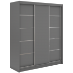 Szafa przesuwna MACEDONIA 180 cm - szary + 2 szuflady