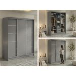 Szafa przesuwna MACEDONIA 180 cm - szary + 2 szuflady