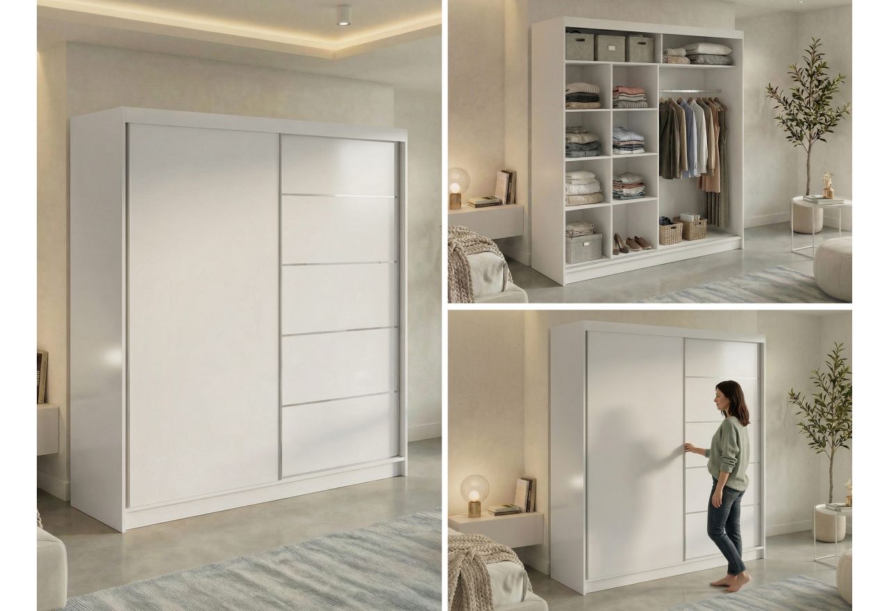 Szafa przesuwna MACEDONIA 200 - biały