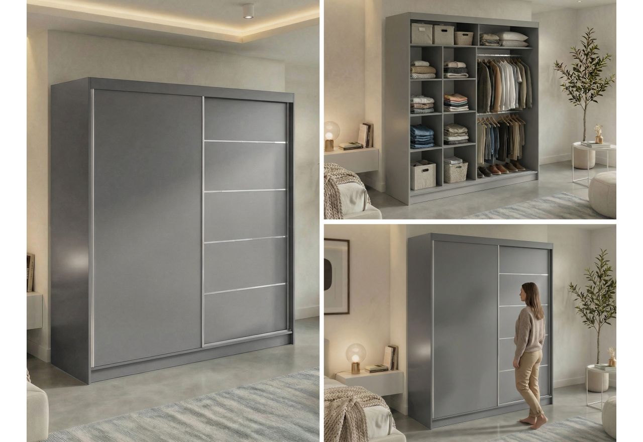 Szafa przesuwna MACEDONIA 200 - szary