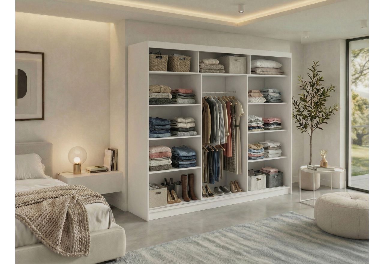 Szafa przesuwna MACEDONIA 240 cm - biały