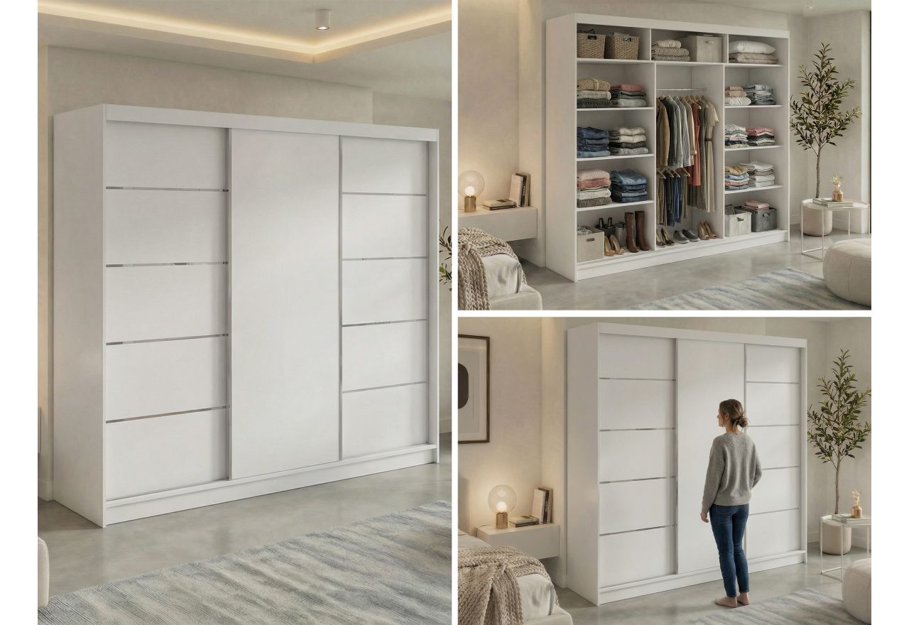 Szafa przesuwna MACEDONIA 240 cm - biały