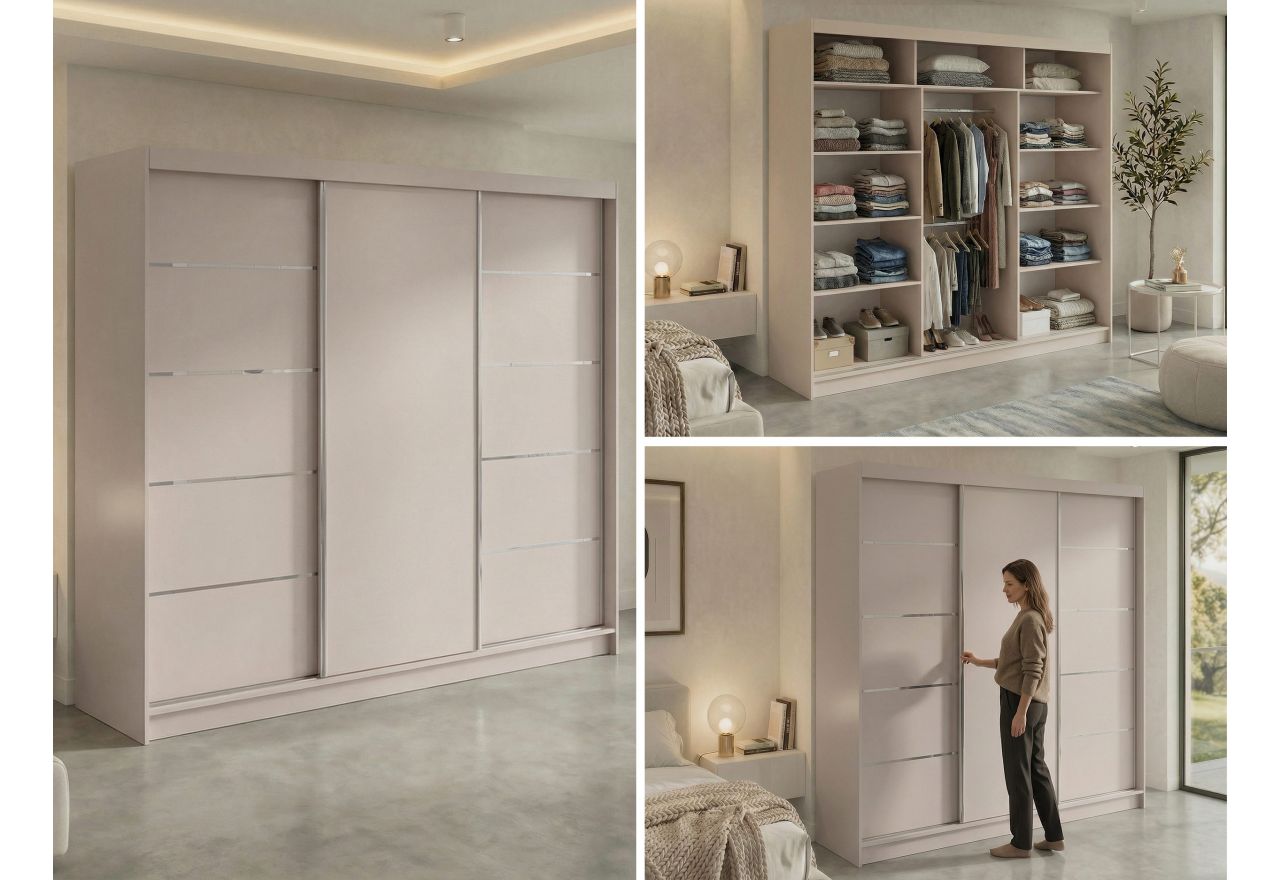 Szafa przesuwna MACEDONIA 240 cm - kaszmir