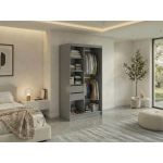 Szafa przesuwna MACEDONIA 120 cm - szary + 2 szuflady