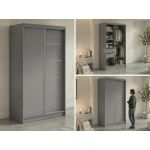 Szafa przesuwna MACEDONIA 120 cm - szary + 2 szuflady