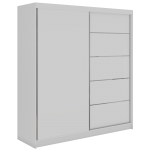 Szafa przesuwna MACEDONIA 200 - biały + 4 szuflady