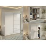 Szafa przesuwna MACEDONIA 200 - biały + 4 szuflady