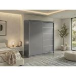 Szafa przesuwna MACEDONIA 200 - szary + 4 szuflady