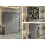 Szafa przesuwna MACEDONIA 200 - szary + 4 szuflady