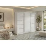 Szafa przesuwna MACEDONIA 240 cm - biały + 4 szuflady