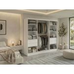 Szafa przesuwna MACEDONIA 240 cm - biały + 4 szuflady