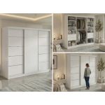 Szafa przesuwna MACEDONIA 240 cm - biały + 4 szuflady