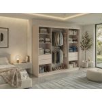 Szafa przesuwna MACEDONIA 240 cm - kaszmir + 4 szuflady