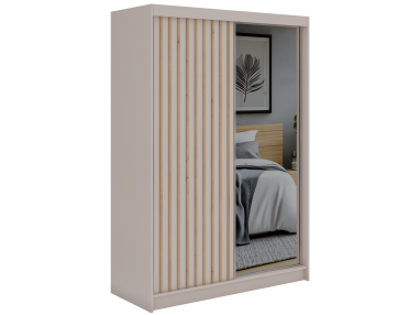 Szafa przesuwna LAOS 150 - kaszmir, lamele dąb aristan, lustro