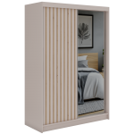 Szafa przesuwna LAOS 150 cm - kaszmir, lamele dąb aristan, lustro