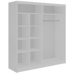 Szafa przesuwna LAOS 200 - biały, lamele dąb aristan, lustro