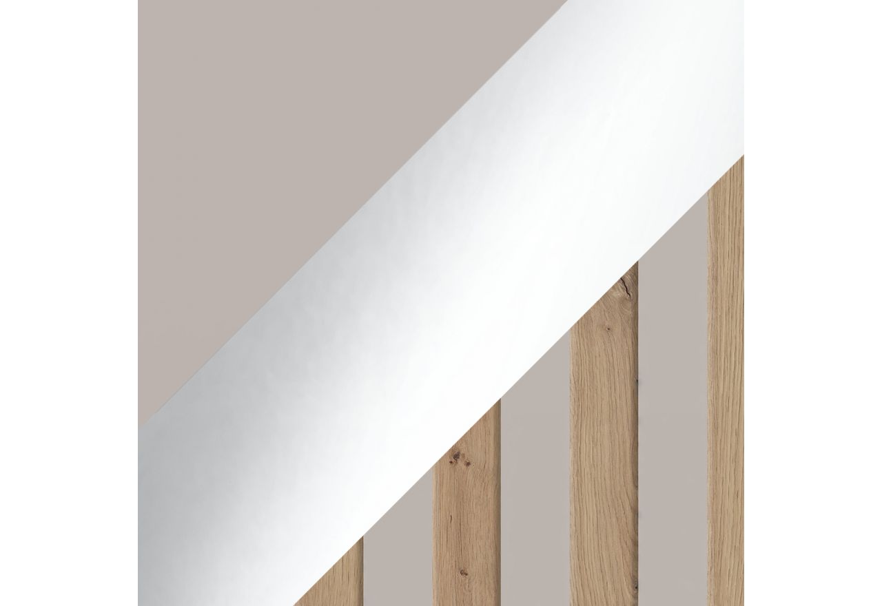 Szafa przesuwna LAOS 120 cm - kaszmir, lamele dąb aristan, lustro + 2 szuflady