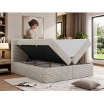 Łóżko kontynentalne TILION 200x200 - H4 - beżowy, sztruks - Topper T25