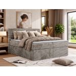 Łóżko kontynentalne TILION 180x200 - H3 - jasnobrązowy, sztruks - Topper T25