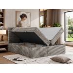 Łóżko kontynentalne TILION 160x200 - H4 - jasnobrązowy, sztruks - Topper T25