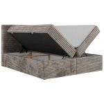 Łóżko kontynentalne TILION 200x200 - H4 - jasnobrązowy, sztruks - Topper T25