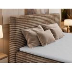 Łóżko kontynentalne TILION 200x200 - H3 - brązowy, sztruks - Topper T25