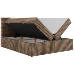 Łóżko kontynentalne TILION 180x200 - H4 - brązowy, sztruks - Topper T25