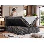 Łóżko kontynentalne TILION 180x200 - H4 - ciemnoszary, sztruks - Topper T25