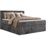 Łóżko kontynentalne TILION 200x200 - H4 - ciemnoszary, sztruks - Topper T25