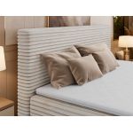 Łóżko kontynentalne TILION 160x200 - H4 - beżowy, sztruks - Topper Visco