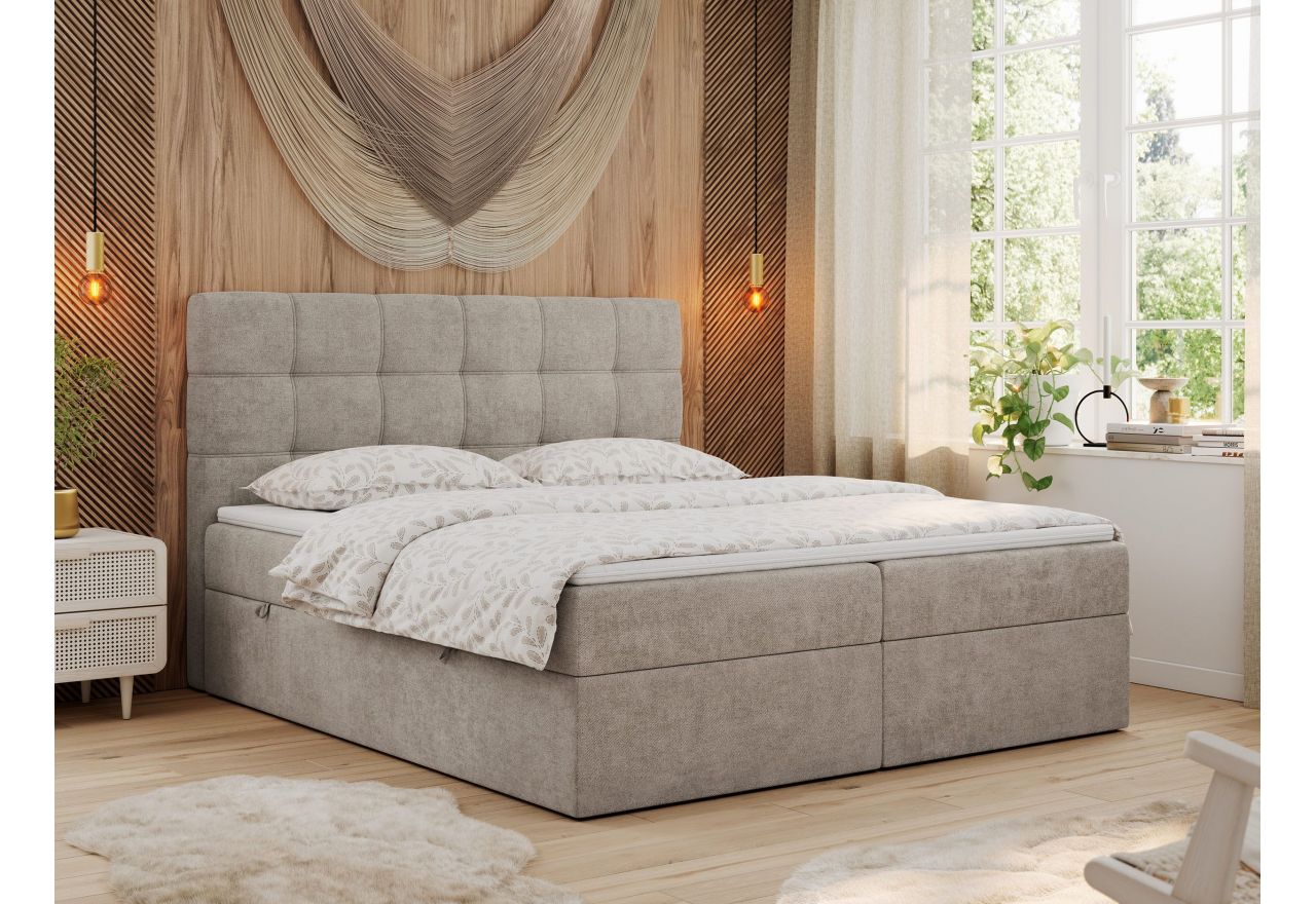 Łóżko kontynentalne ERNI 180x200 - Matana 17 - beżowy - OUTLET