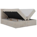 Łóżko kontynentalne TILION 200x200 - H4 - beżowy, sztruks - Topper Visco