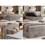 Łóżko kontynentalne TILION 160x200 - H3 - jasnobrązowy, sztruks - Topper Visco