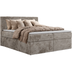 Łóżko kontynentalne TILION 160x200 - H4 - jasnobrązowy, sztruks - Topper Visco