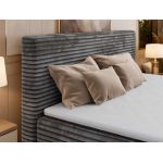 Łóżko kontynentalne TILION 180x200 - H4 - ciemnoszary, sztruks - Topper Visco