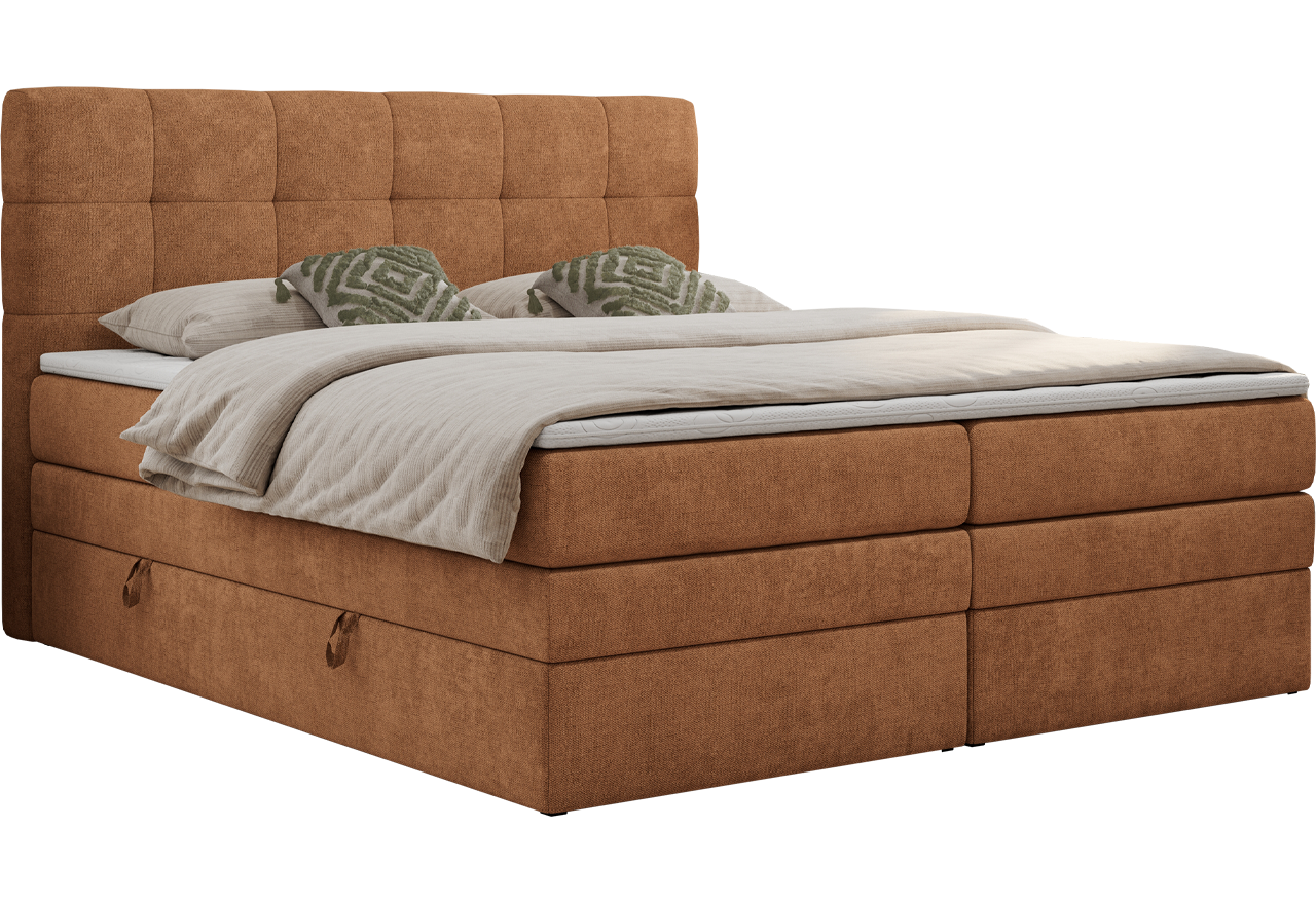 Łóżko kontynentalne LUKA KING 180x200 - Matana 08 - pomarańczowy - OUTLET