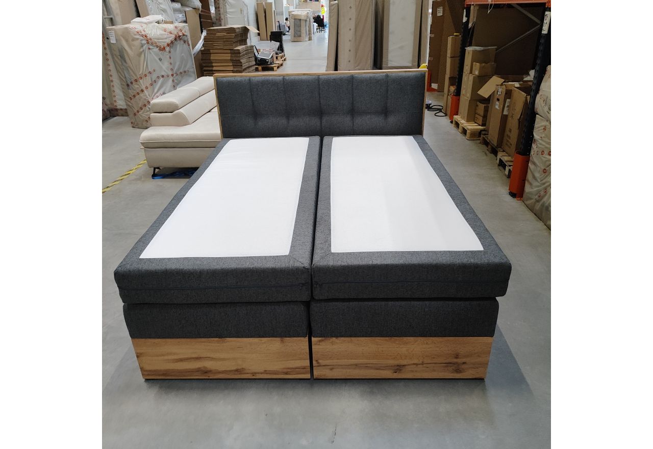 Łóżko kontynentalne ALBERO 1 KING 160x200 - Matana 05 - ciemny szary - OUTLET