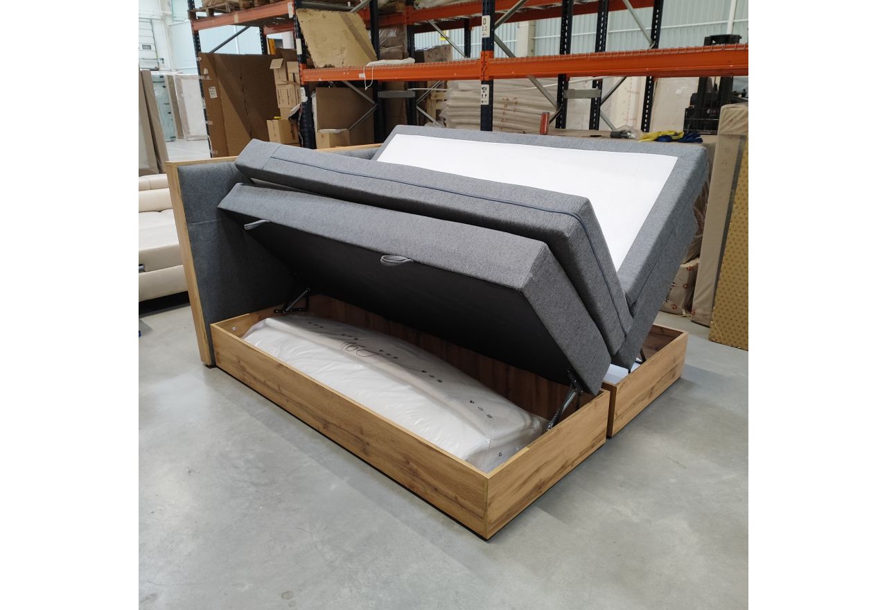 Łóżko kontynentalne ALBERO 1 KING 160x200 - Matana 05 - ciemny szary - OUTLET