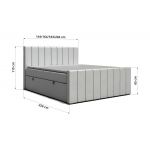 Łóżko kontynentalne - ALVER DUO 140x200 - H3 - beżowy, welwet - Topper T25