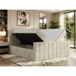 Łóżko kontynentalne - ALVER DUO 140x200 - H3 - beżowy, welwet - Topper T25