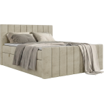 Łóżko kontynentalne - ALVER DUO 160x200 - H3 - beżowy, welwet - Topper T25