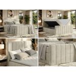 Łóżko kontynentalne - ALVER DUO 140x200 - H4 - beżowy, welwet - Topper T25