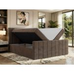 Łóżko kontynentalne - ALVER DUO 160x200 - H3 - brązowy, welwet - Topper T25